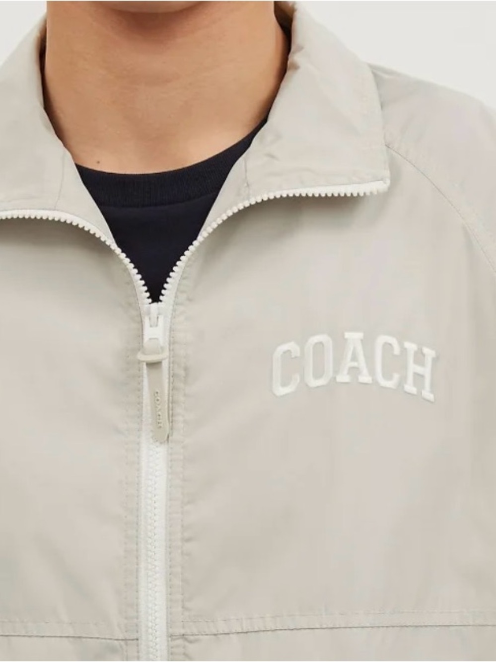 COACH Men's Light Gray Windbreaker Jacket
